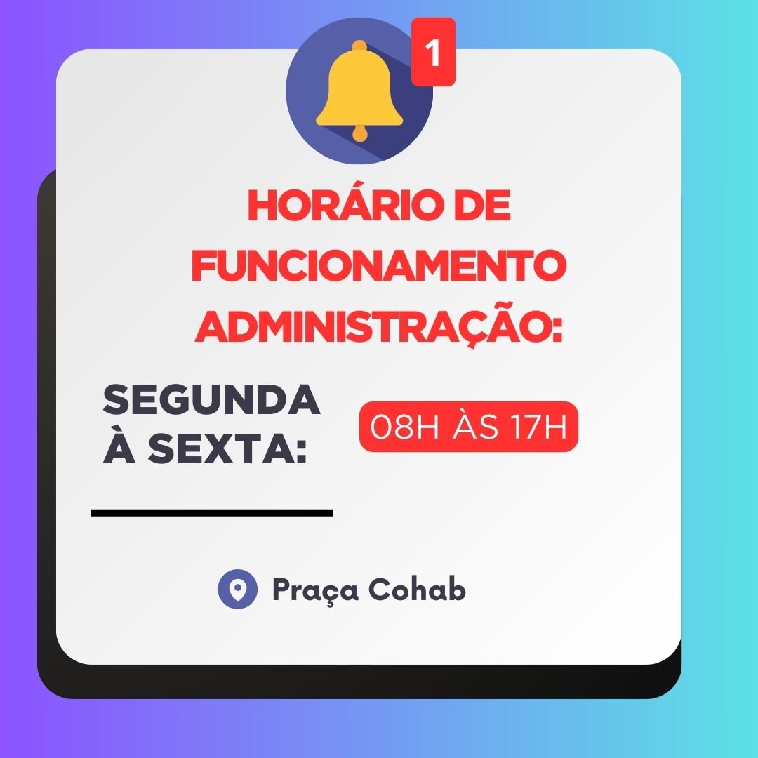 Horrios de atendimento administrao COHAB