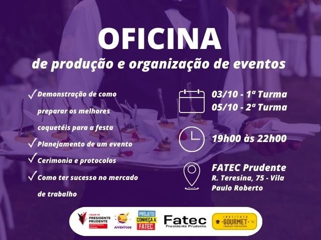 notícia - Oficina de produção e organização de eventos