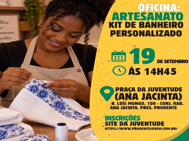 notícia - Oficina de artesanato ensina confeccionar kits; aulas serão na Praça do Ana Jacinta